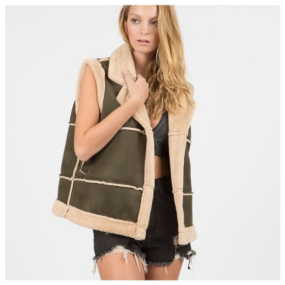 POL Cheyenne Suede Fleece Vest - Picture 7 of 11